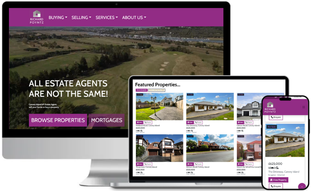 Estate agent website design example for agencies in Bootle
