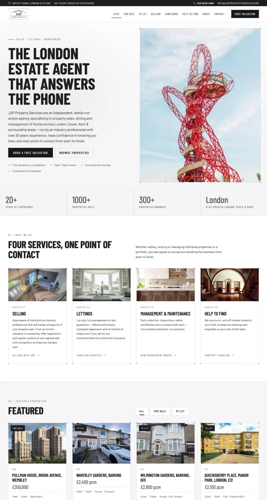 JDP Property Services website by LOS Digital